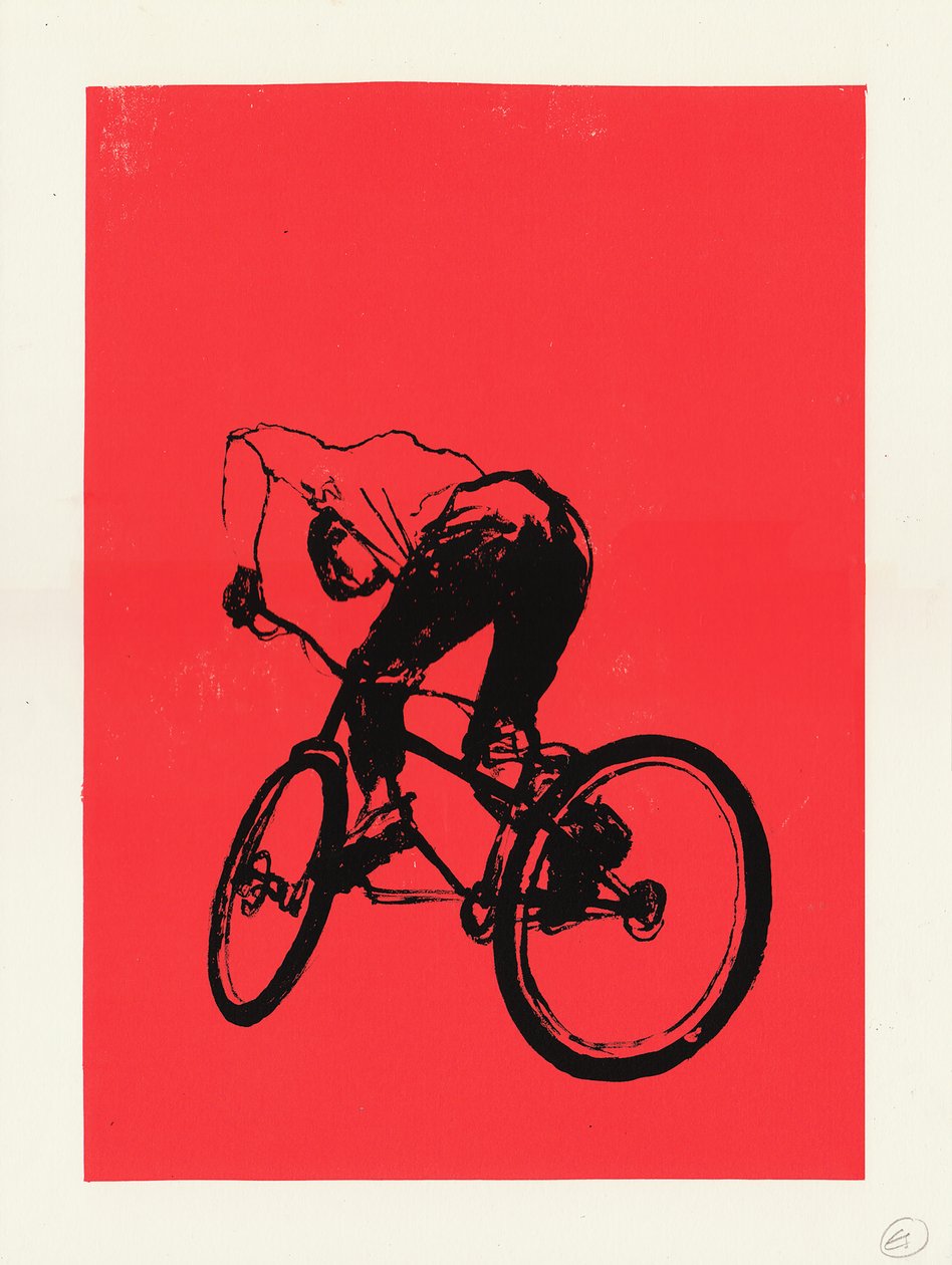 Biker boy, 2012 (skärmtryck) av Eliza Southwood