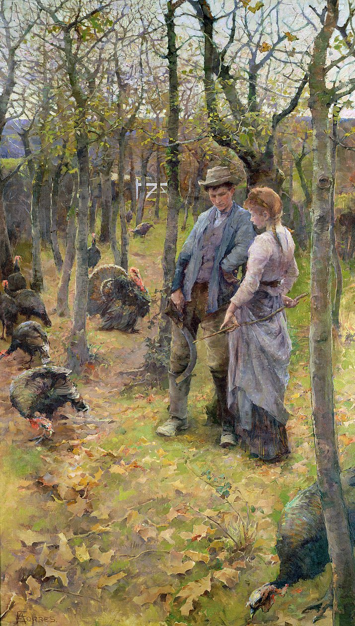 Skogens kant, utst.1894 av Elizabeth Adela Stanhope Forbes