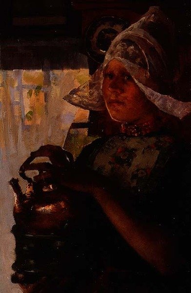 Betje, en holländsk tjej (olja på panel) av Elizabeth Adela Stanhope Forbes
