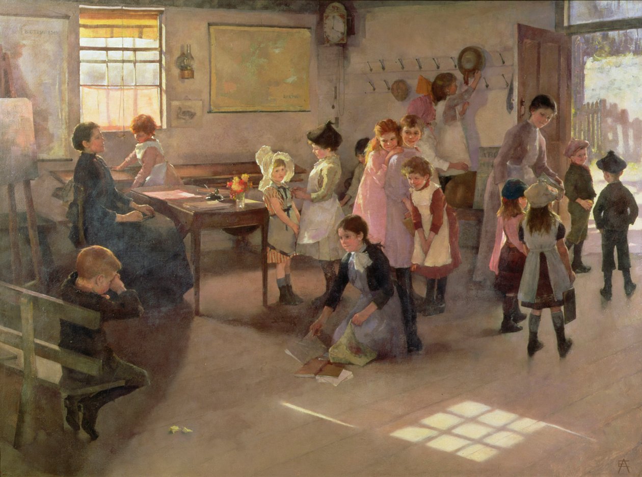 Skolan är slut, 1889 av Elizabeth Adela Stanhope Forbes