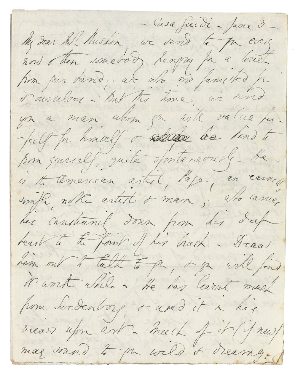 Autografbrev till John Ruskin, Casa Giudi, Florens, 3 juni 1859 av Elizabeth Browning