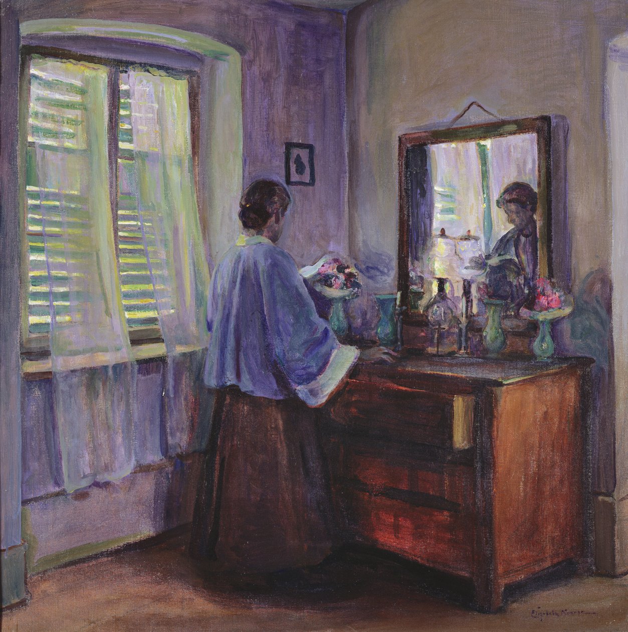 The Closed Shutters (olja på duk) av Elizabeth Nourse
