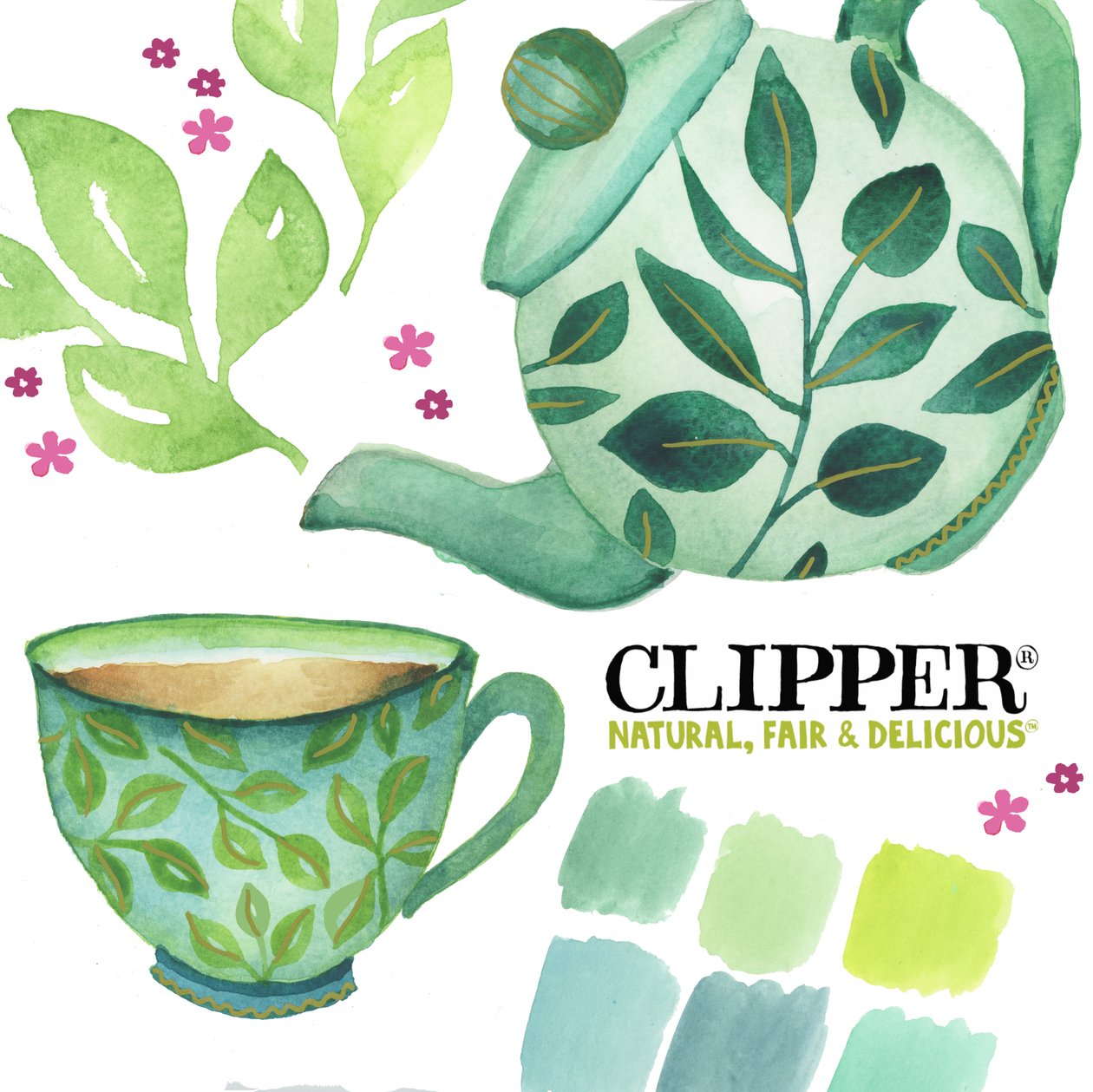 Clipper Tea, 2018 (akvarell) av Elizabeth Rider
