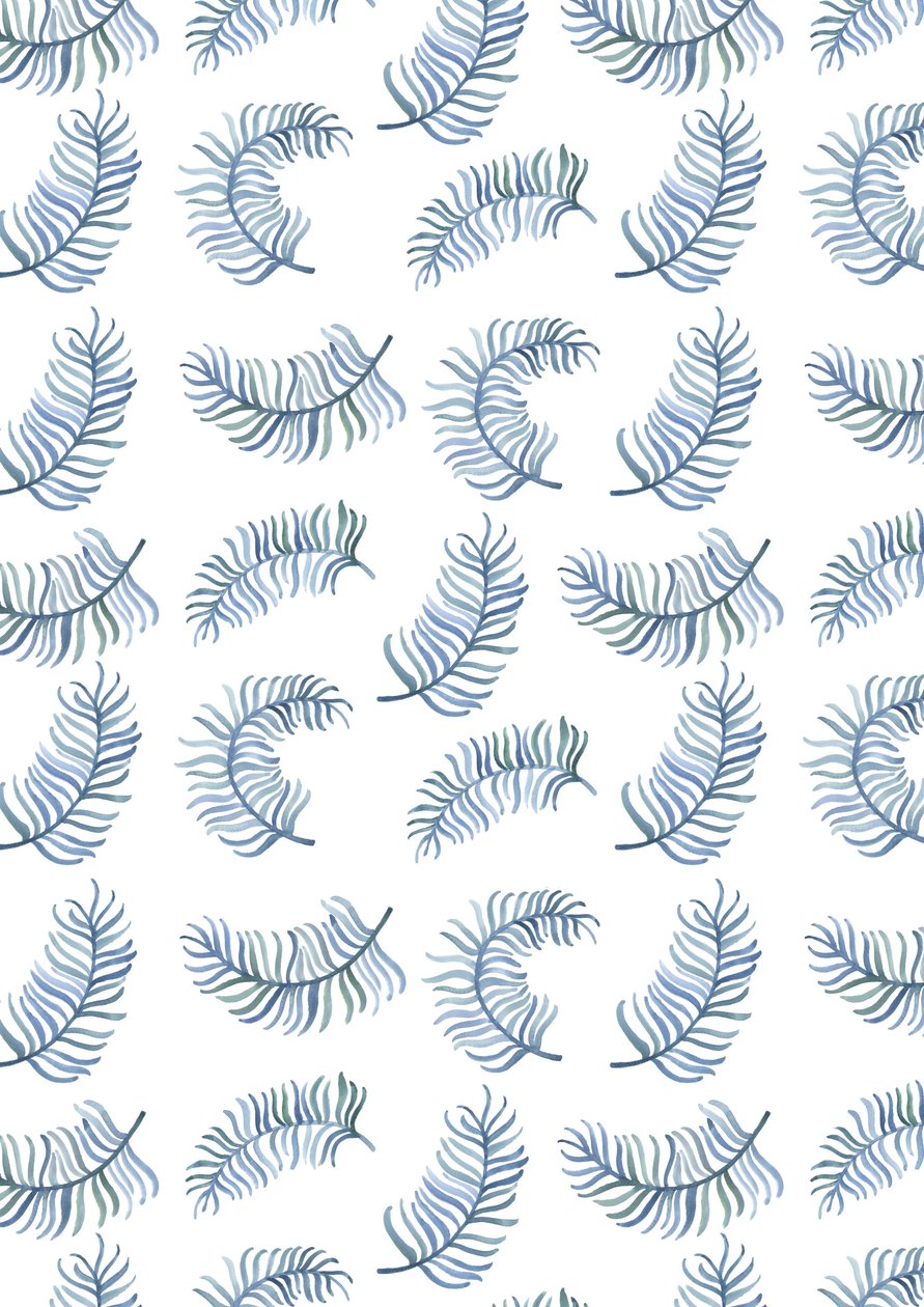 Fern Print, 2016 (akvarell) av Elizabeth Rider