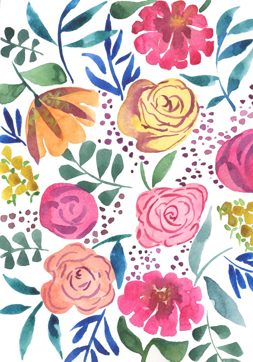Rose Medley, 2018 (akvarell) av Elizabeth Rider