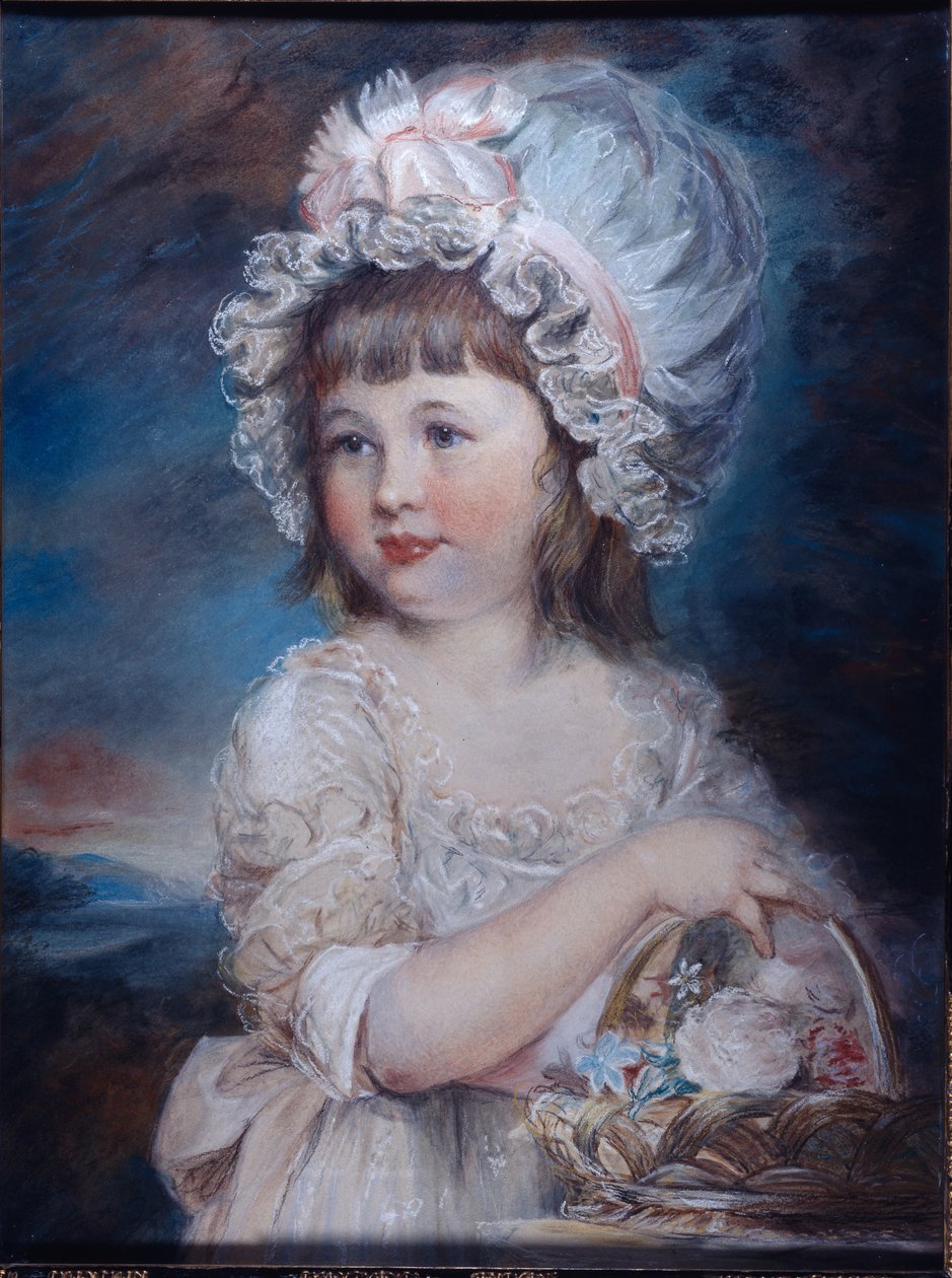Porträtt av Lady Henrietta Cavendish (akvarell och krita på papper) av Elizabeth Royal