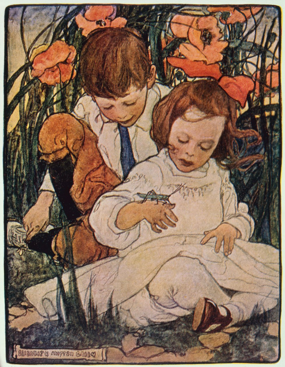 "They Call Me Sinbad the Grasshopper", sa han till barnen från "Outdoorland", utgiven av D. Appleton  Co, NY  London av Elizabeth Shippen Green