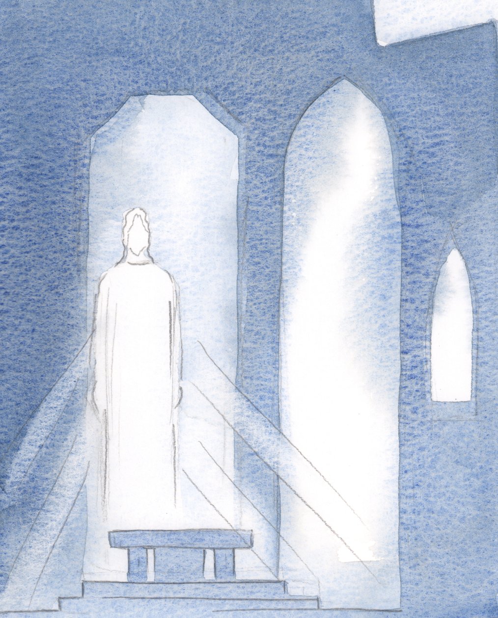 Alla goda ting och alla gåvor och kunskap i bön kommer till oss genom Kristus, 2000 (w/c på papper) av Elizabeth Wang