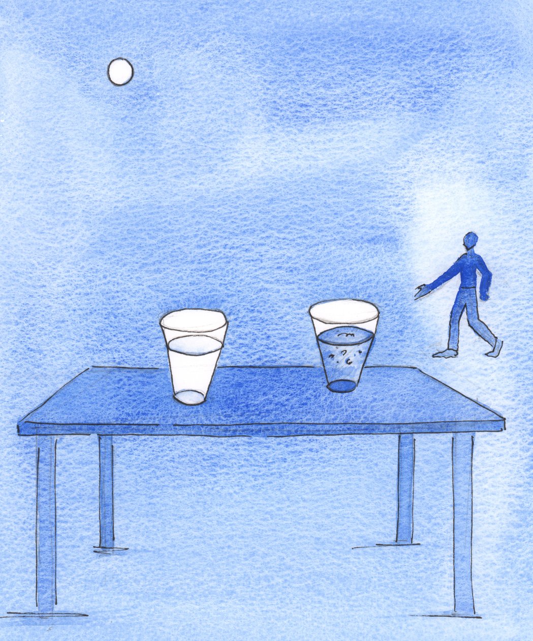 Autentisk katolsk undervisning är som ett glas rent vatten för törstiga själar, 2003 (w/c på papper) av Elizabeth Wang