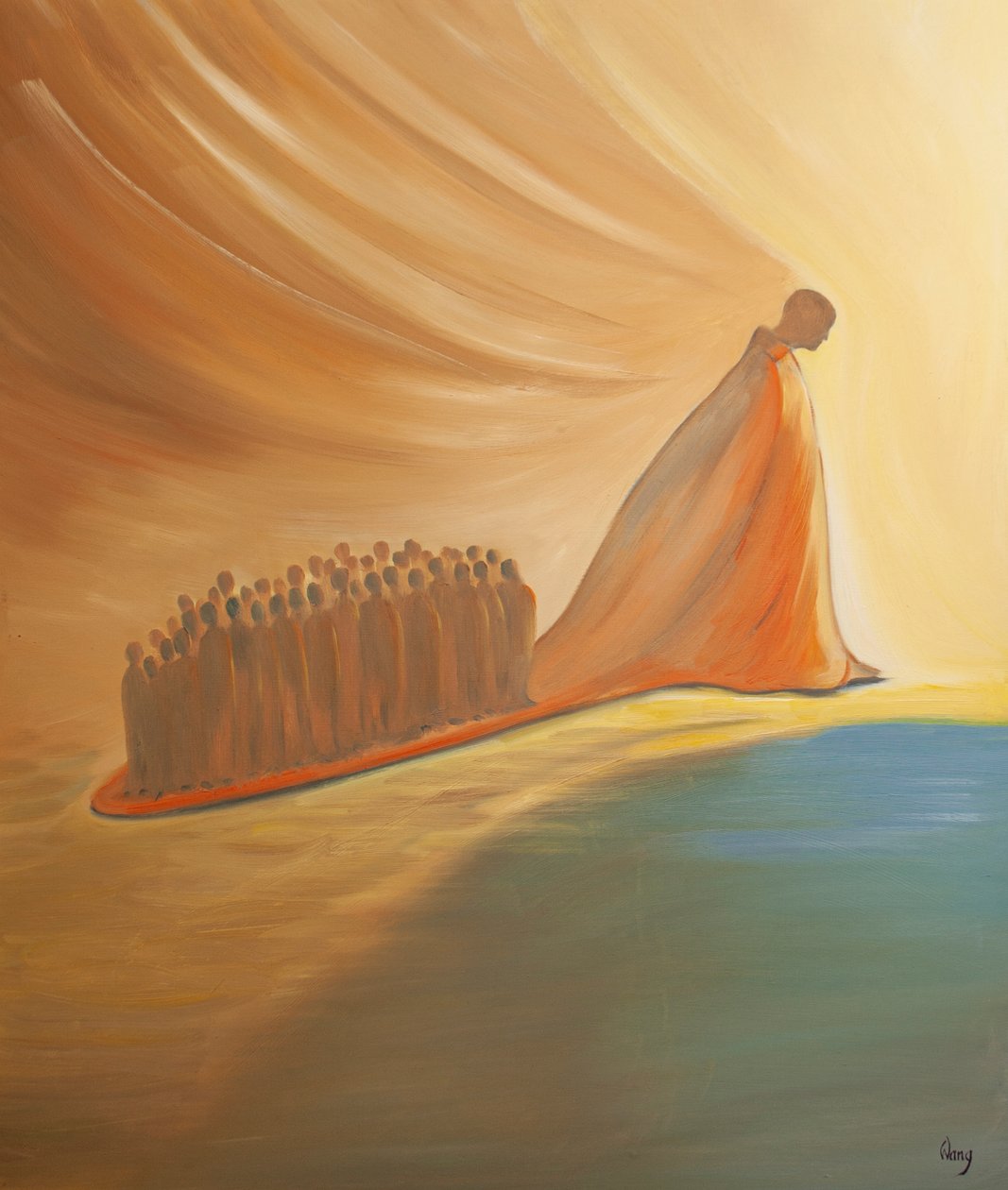 Genom vårt prästerliga förbönsarbete kan vi dra människor närmare Gud, 2000 (olja ombord) av Elizabeth Wang