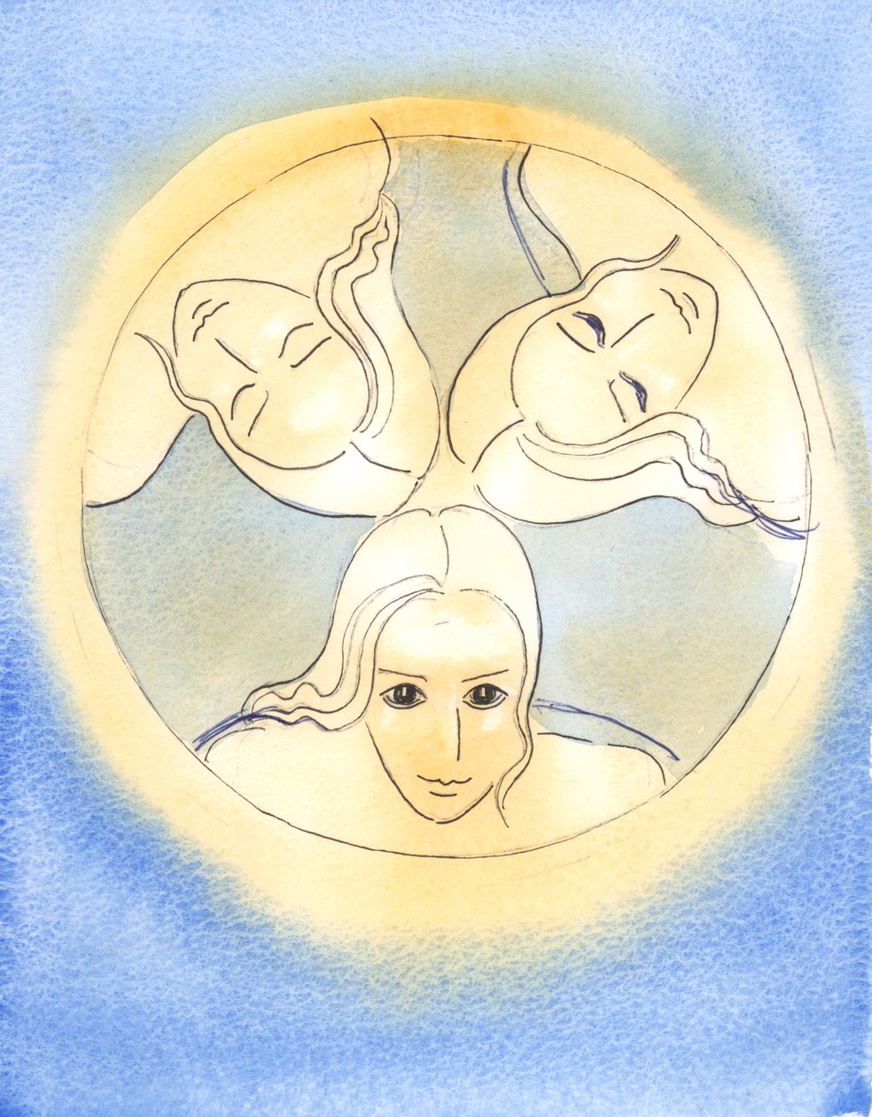 Genom denna bild har Herren gett en påminnelse om att de tre gudomliga personerna är en gud - helig och odelad, 2003 (w/c på papper) av Elizabeth Wang