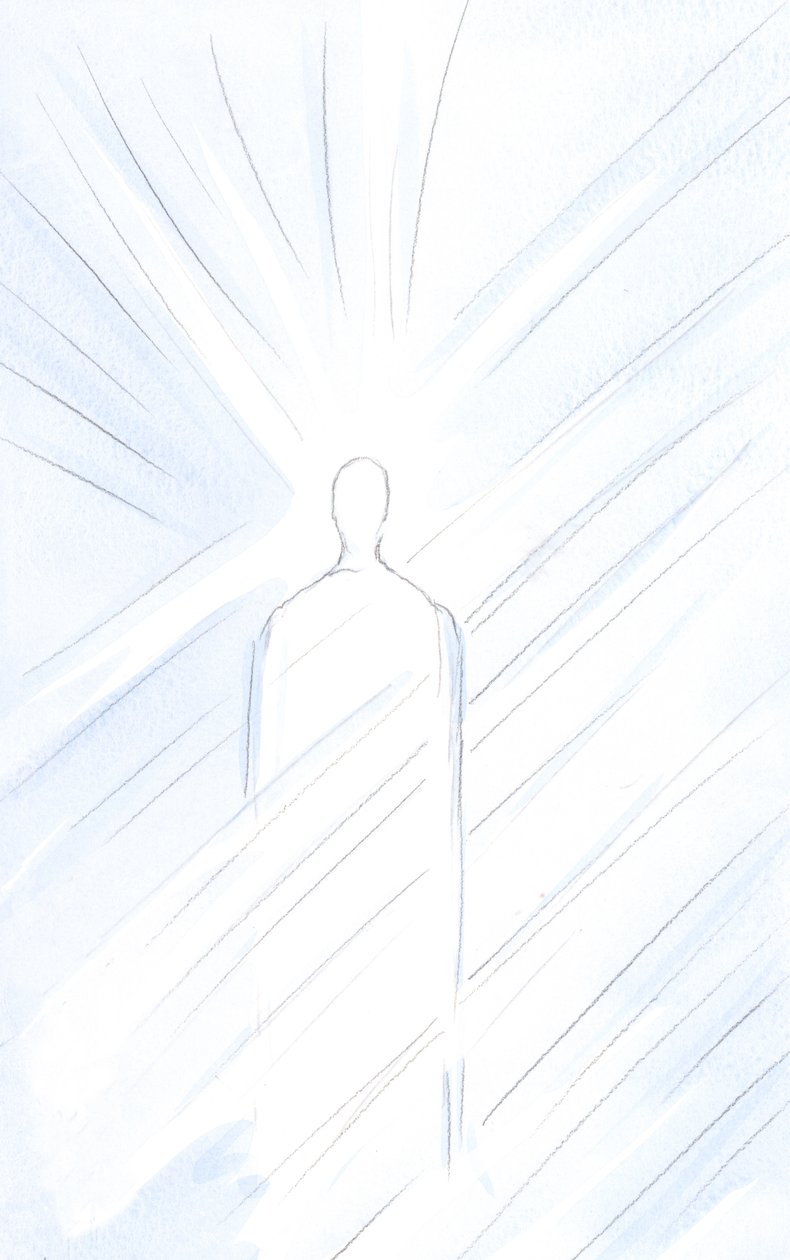 Kristus, verkligen man, före dig, är uppstånden och lever. Betrakta samma Kristus, Divine Son, majestätisk, 2001 (w/c på papper) av Elizabeth Wang