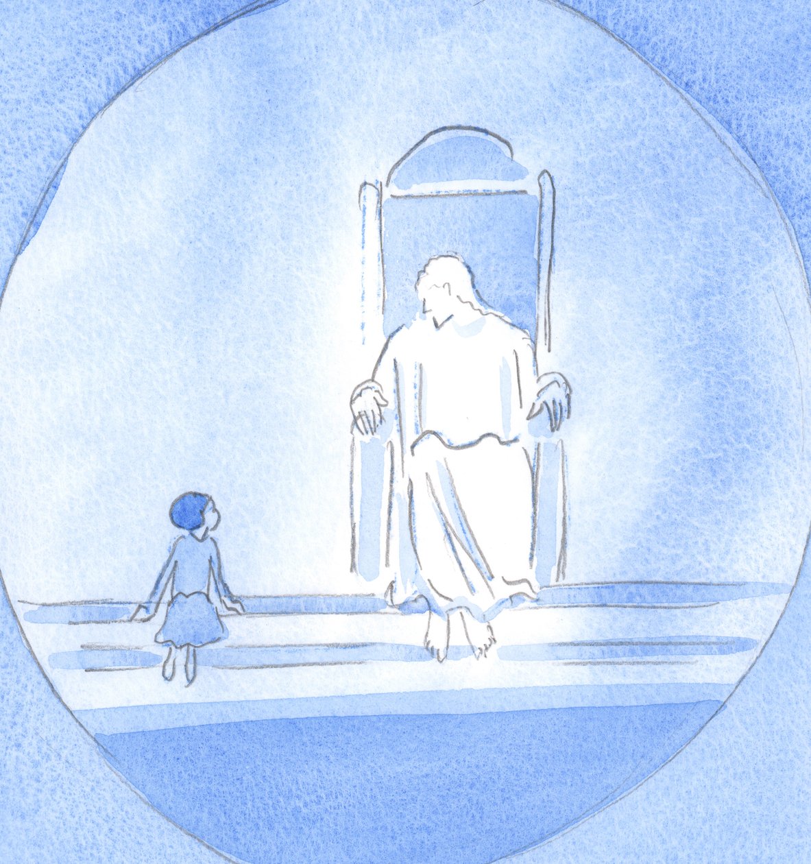 Kristus bad mig att tala som ett okunnigt barn, men en som står honom nära på grund av tro, omvändelse och vänskap, 2002 (w/c på papper) av Elizabeth Wang
