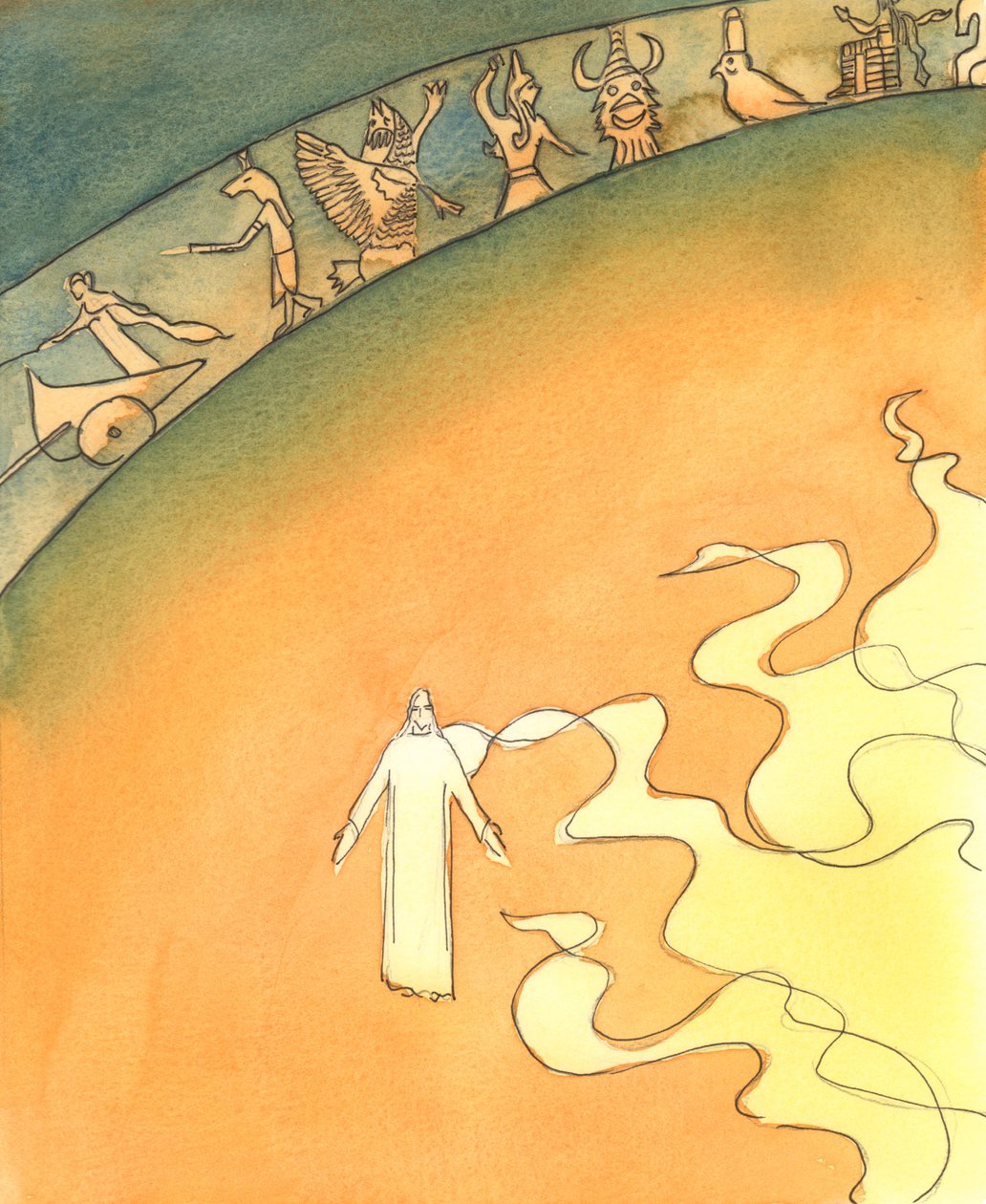 Kristus är verkligen Gud och människan, 2003 (w/c på papper) av Elizabeth Wang