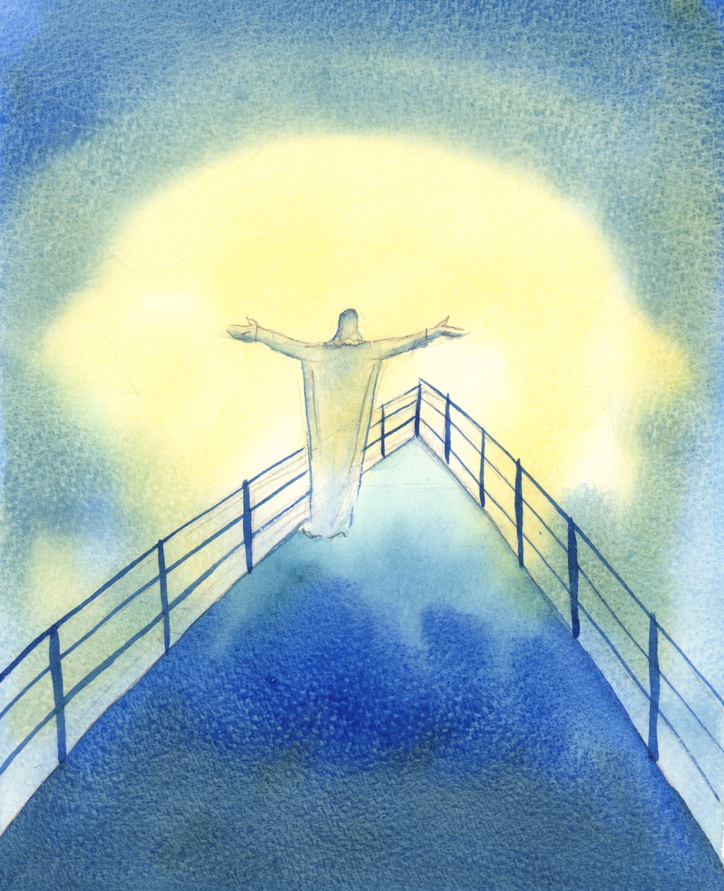 Kristus är med sin kyrka, under det heliga mässoffret, och ber för oss, 2002 (w/c på papper) av Elizabeth Wang