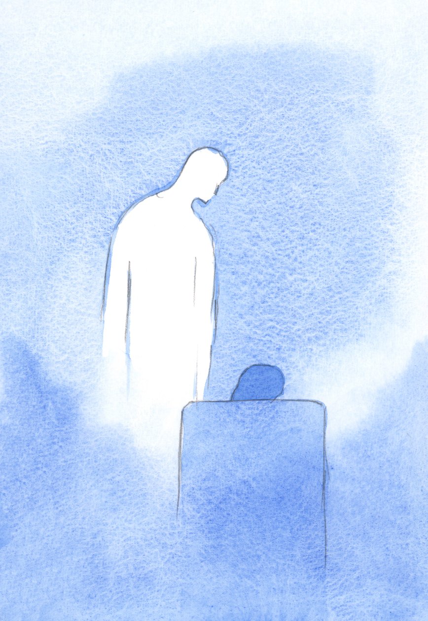 Kristus sa att han, Marias son, är lik sin mor, i sina ömma gester och taktfulla tystnader, 2001 (w/c på papper) av Elizabeth Wang