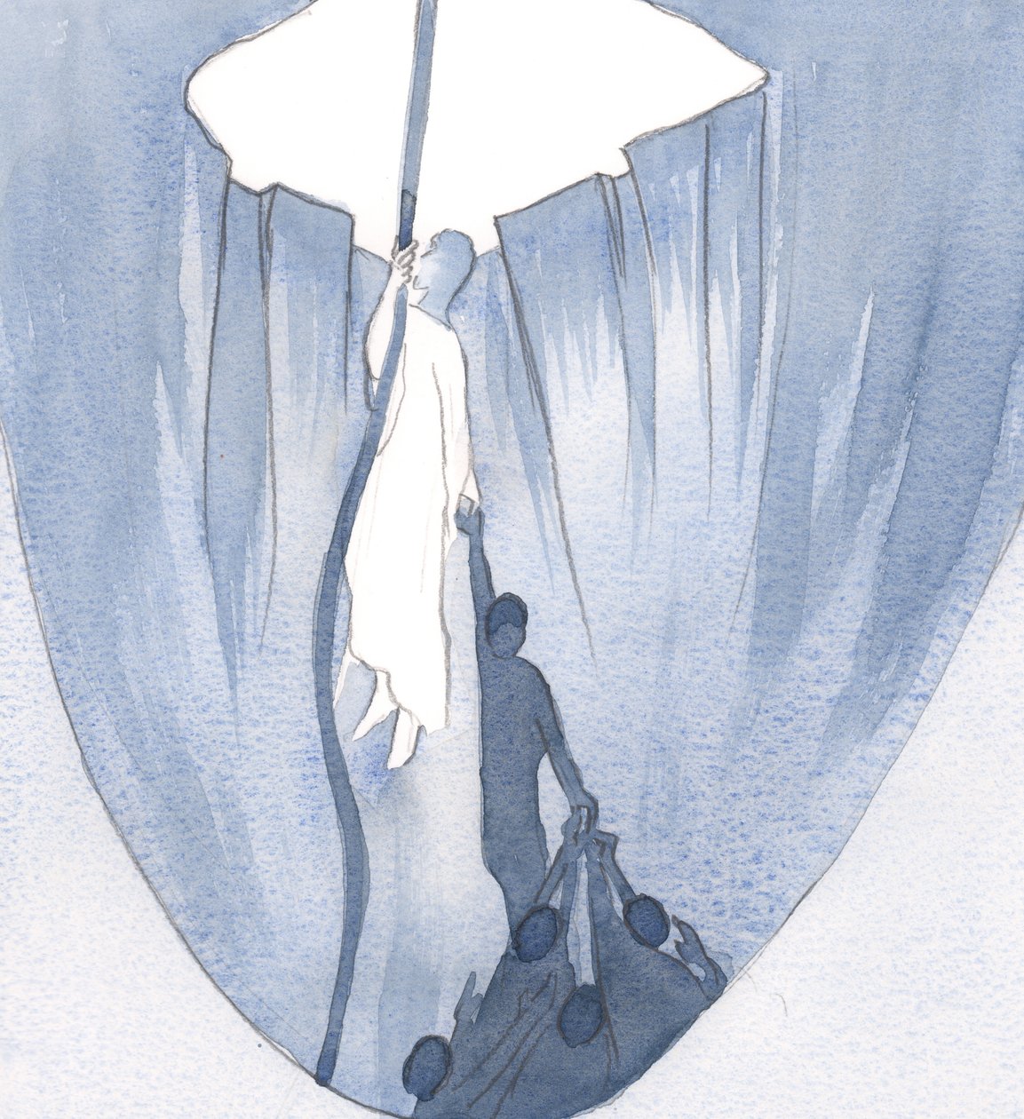 Kristus visade mig att medan jag håller fast vid honom, håller andra fast vid mig. Hur många människor litar på mig, som jag litar på honom!, 2001 (w/c på papper) av Elizabeth Wang