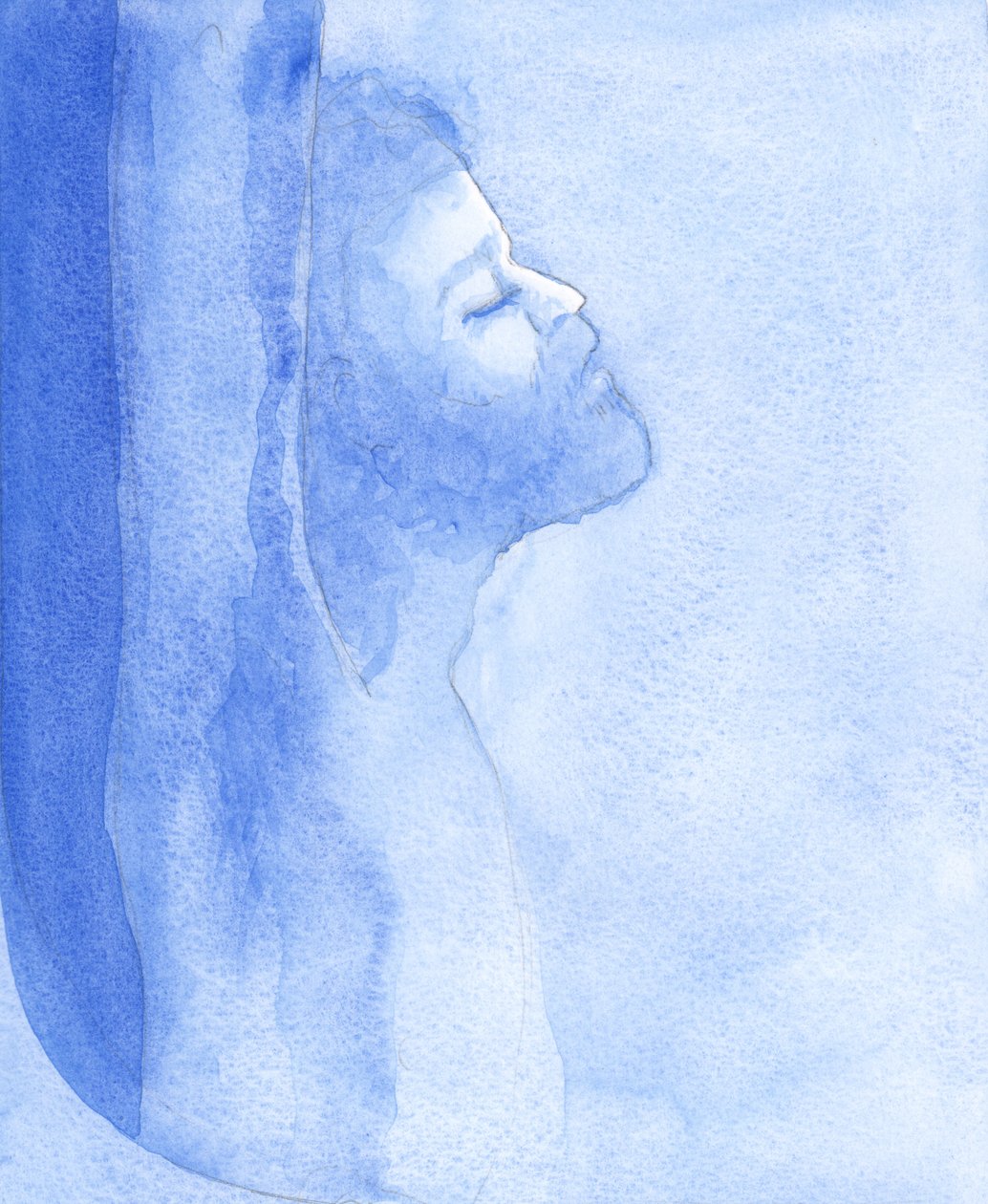 Kristus blev hånad på korset och avslöjades grymt för våra synder. Varje förnedring vi accepterar, av kärlek, lugnar hans hjärta i hans passion!, 2001 (w/c på papper) av Elizabeth Wang