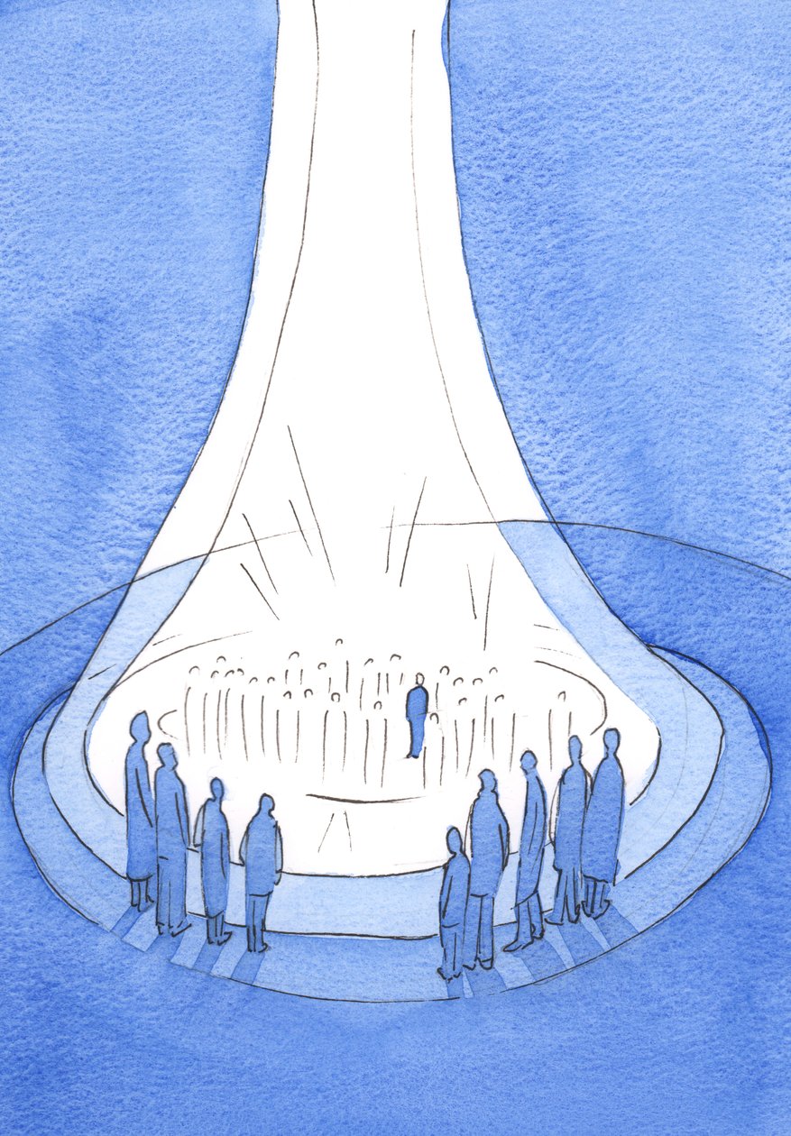 Kristi offer - offret från jorden - är som en fyr av ljus inför himlen, 2002 (w/c på papper) av Elizabeth Wang