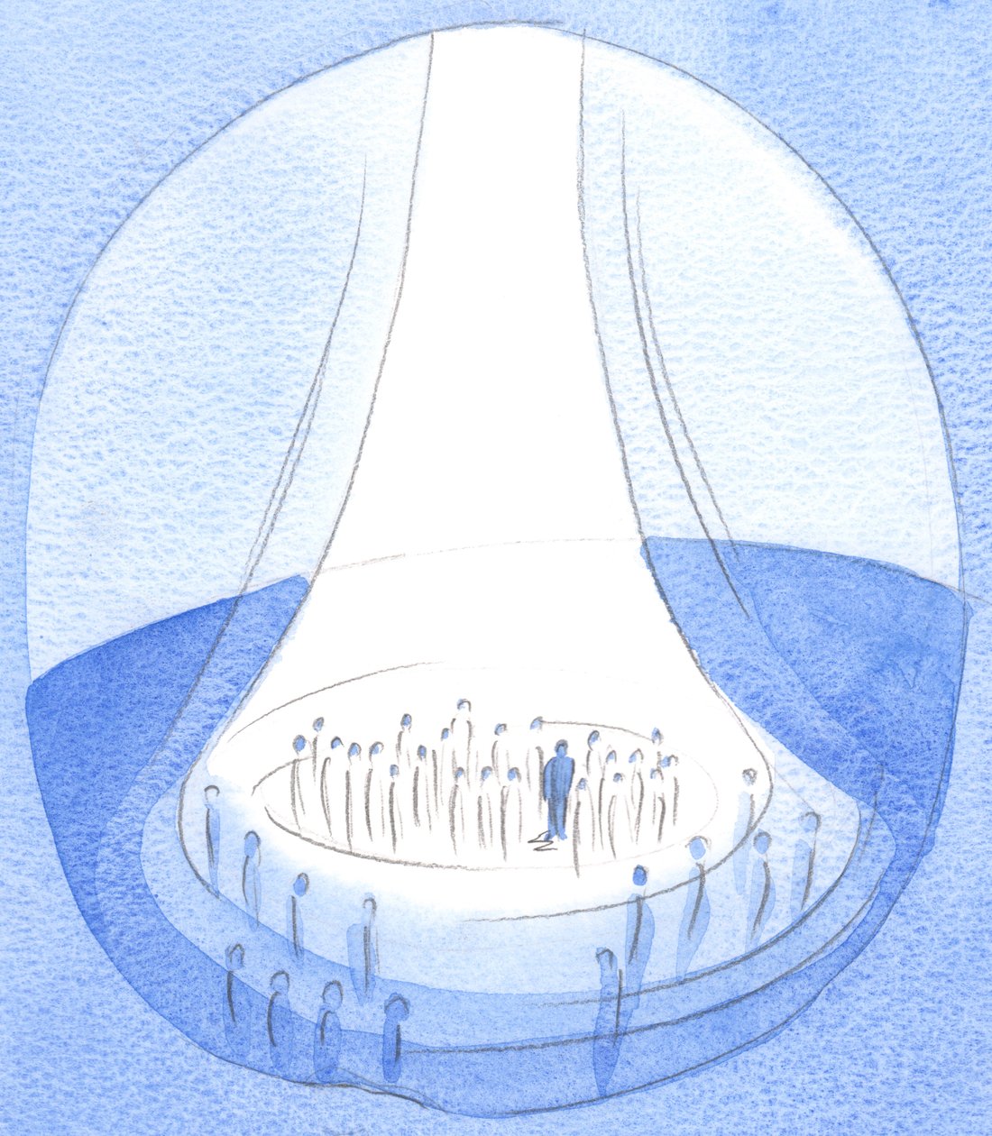 Kristi offer - offret från jorden - är som en fyr av ljus inför himlen, 2002 (w/c på papper) av Elizabeth Wang