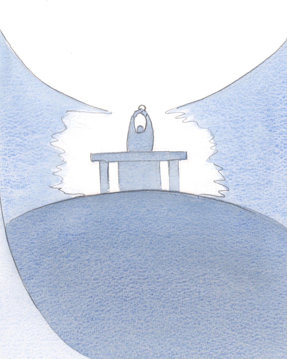 Kristi offer av sig själv vid altaret gör att en inträde görs till själva himlen., 2001 (w/c på papper) av Elizabeth Wang