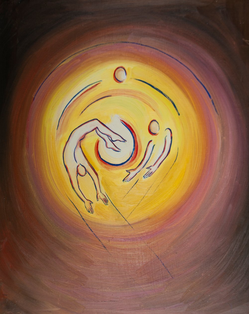 Från all evighet kommer Guds Son, som föddes av Maria, fram ur Faderns glödheta kärlek, i den Helige Andes kraft, 2002 (olja ombord) av Elizabeth Wang