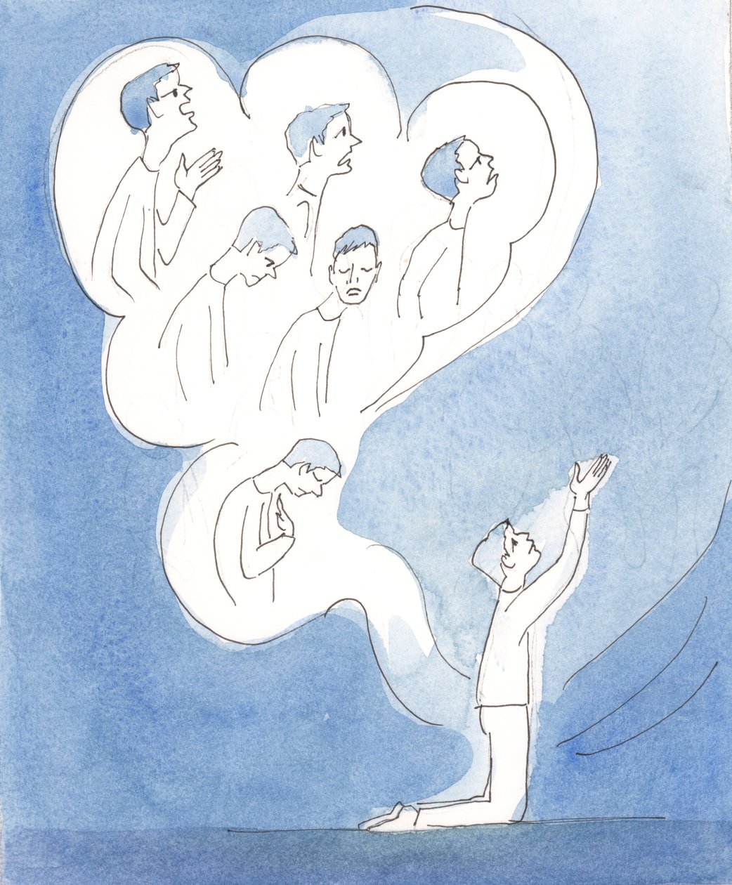 Gud är sanning, och när vi talar sanning till honom i bön, behagar det honom, och vi närmar oss honom, 2003 (w/c på papper) av Elizabeth Wang