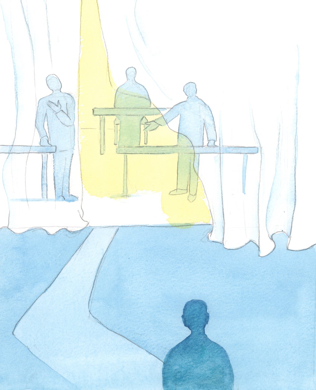 Himlen är som "Head Office", och jag är junior i företaget, 2003 (w/c på papper) av Elizabeth Wang