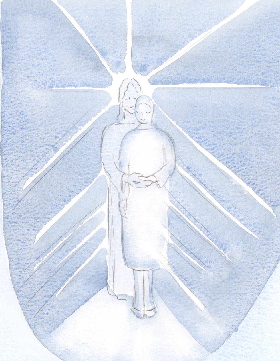 Jag såg att Jesus kan göra oss mer "transparenta" för att hans ljus ska skina ut genom oss, 2000 (w/c på papper) av Elizabeth Wang