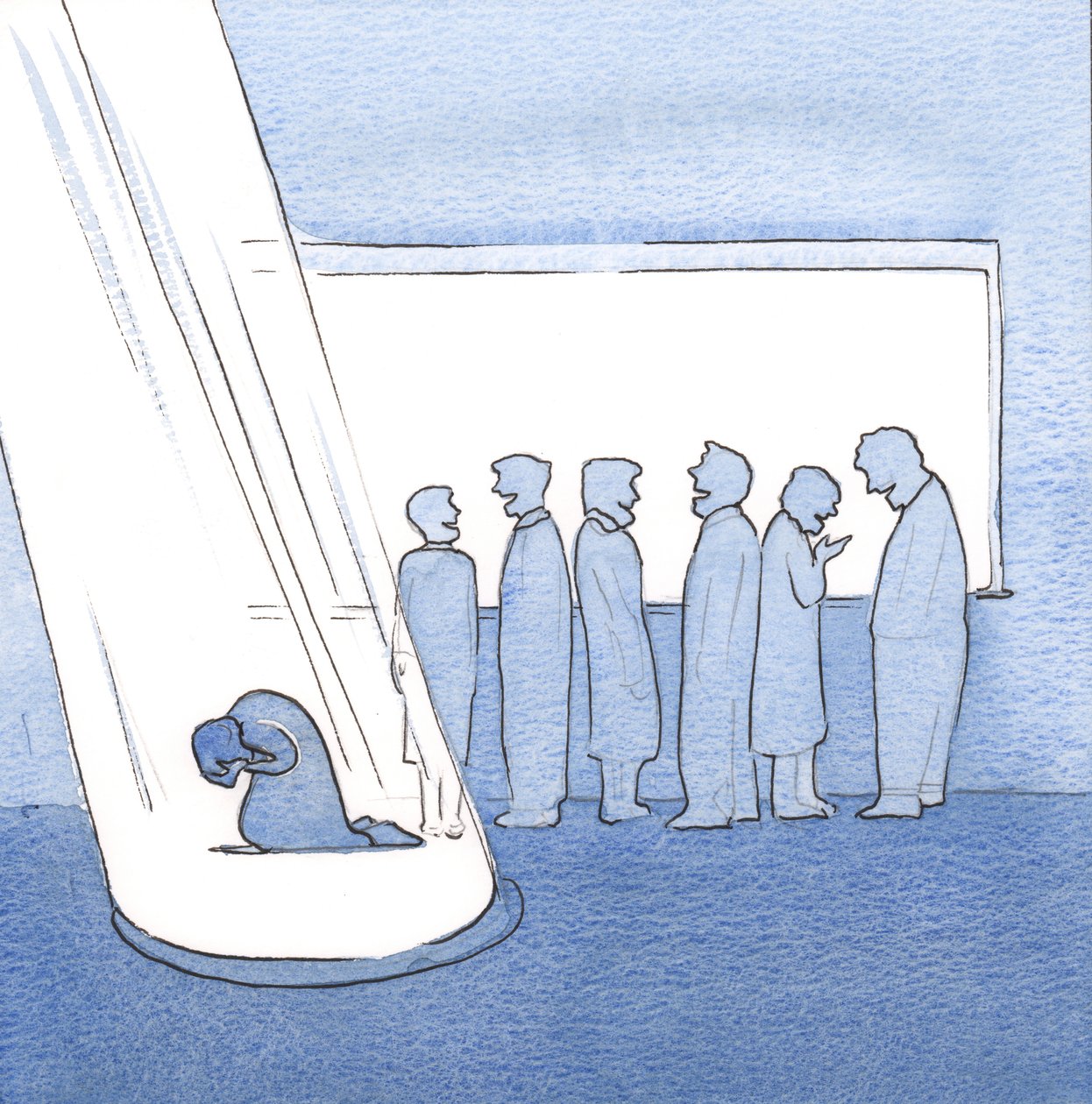 Jag brukade säga, "Jag tänker inte på honom", om Gud, men "då verkade det brinna en eld i mitt hjärta", 2000 (w/c på papper) av Elizabeth Wang