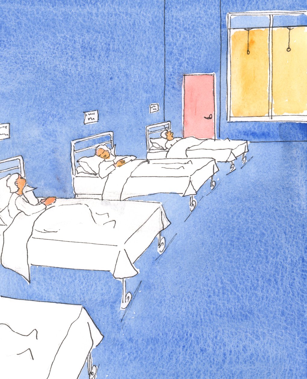 Sjukdom ger oss en möjlighet att fråga oss själva när vi tänker på livets slut: "Ska jag möta Gud med ett fridfullt eller skyldigt hjärta?"., 2004 (w/c på papper) av Elizabeth Wang