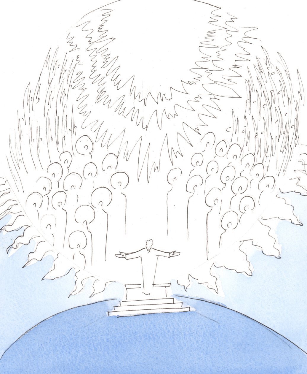 Det är som om himlen har stigit ner till en kyrklig helgedom, 2004 (w/c på papper) av Elizabeth Wang
