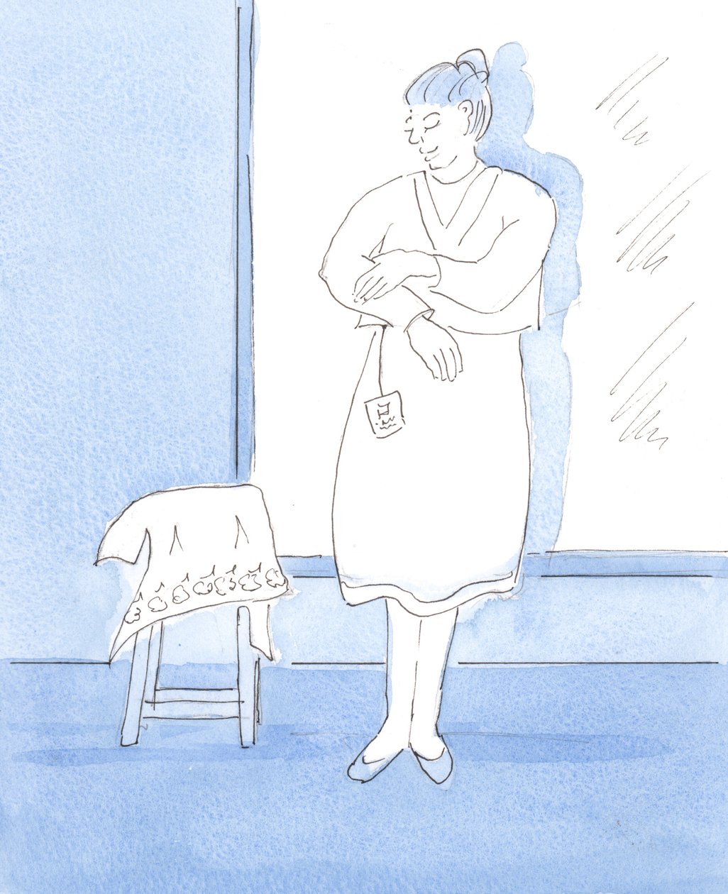 Det är bra att vi njuter av vackra saker och tackar Gud för dem, 2004 (w/c på papper) av Elizabeth Wang