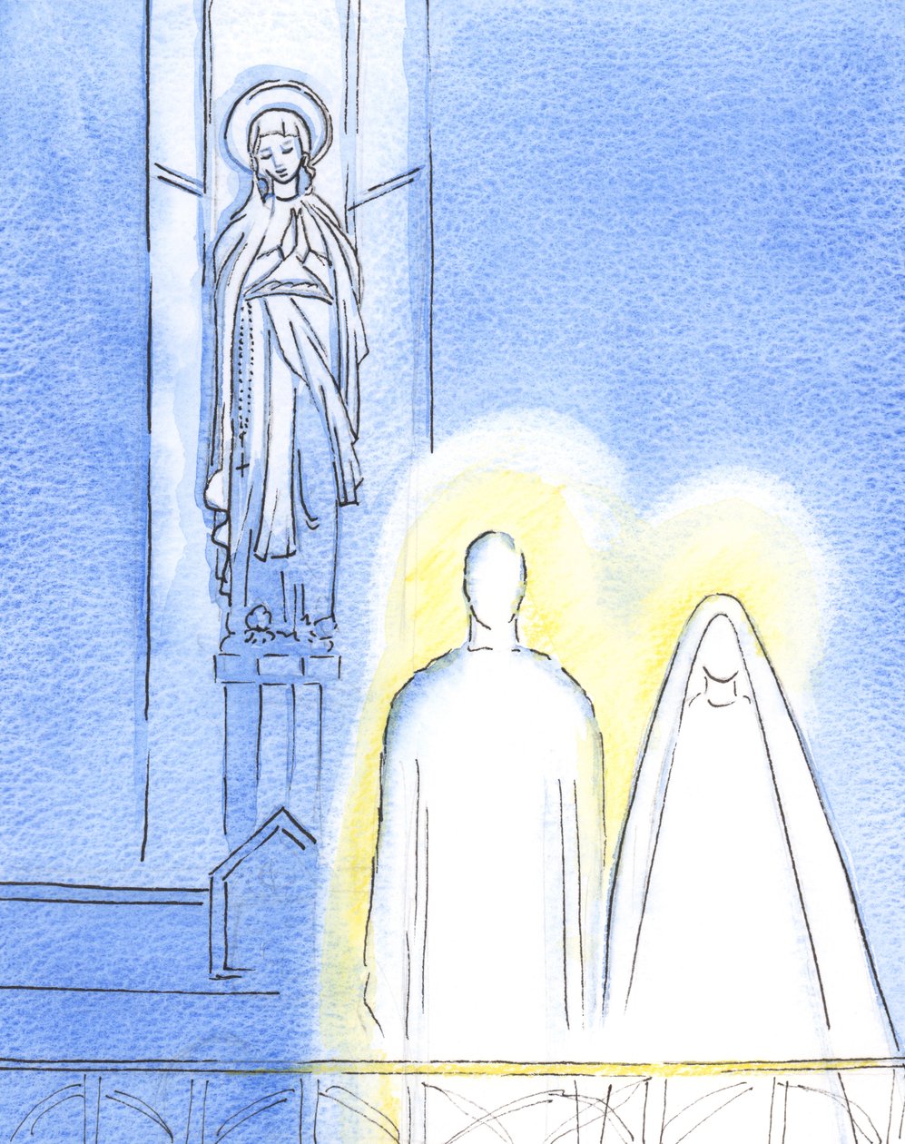 Det behagade Jesus att ta med sin Moder Maria för att vara med honom i Lady Chapel, och att visa mig vad jag tror, 2002 (w/c på papper) av Elizabeth Wang