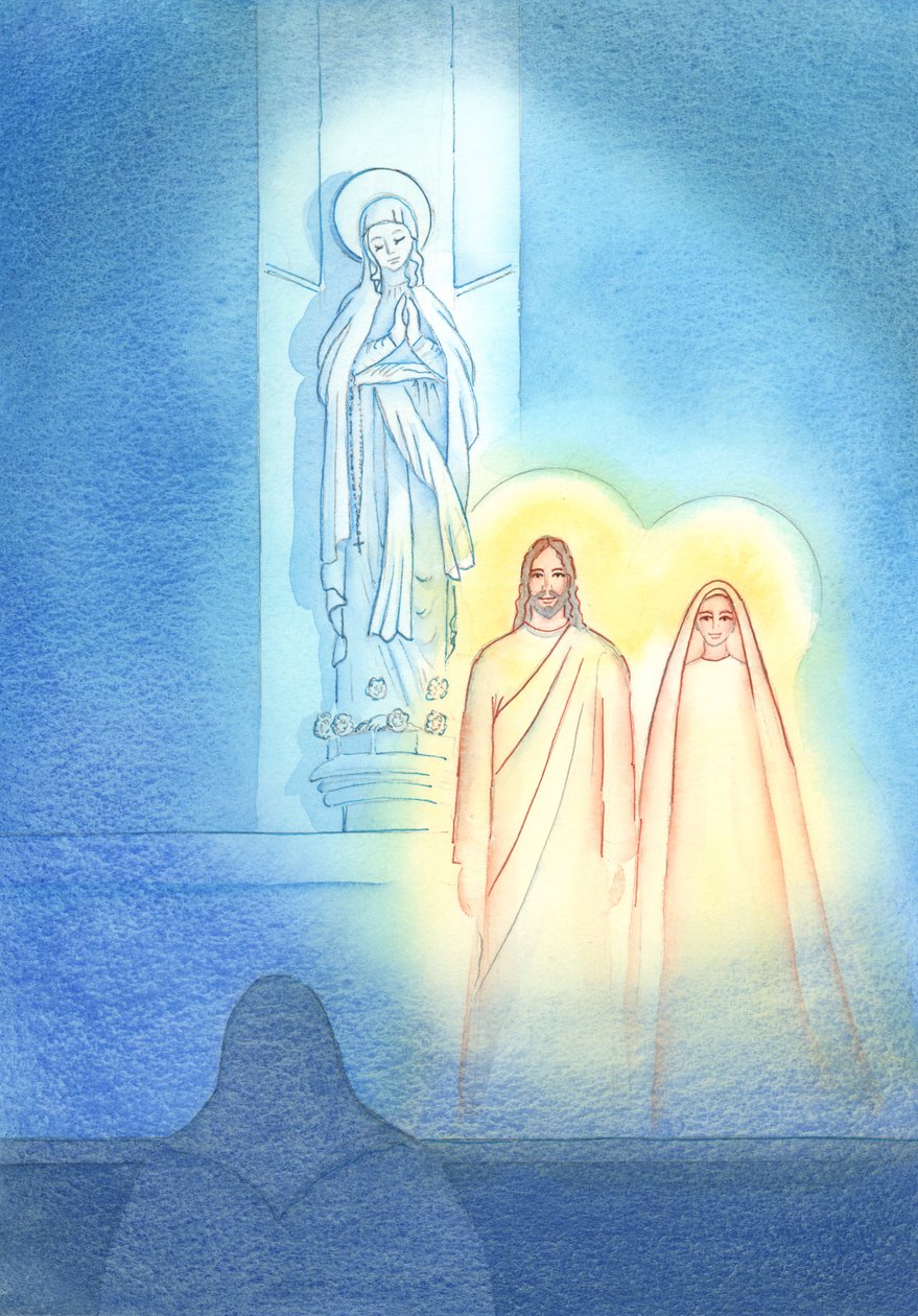 Det behagade Jesus att ta med sin Moder Maria för att vara med honom i Lady Chapel, och att visa mig vad jag tror, 2002 (w/c på papper) av Elizabeth Wang