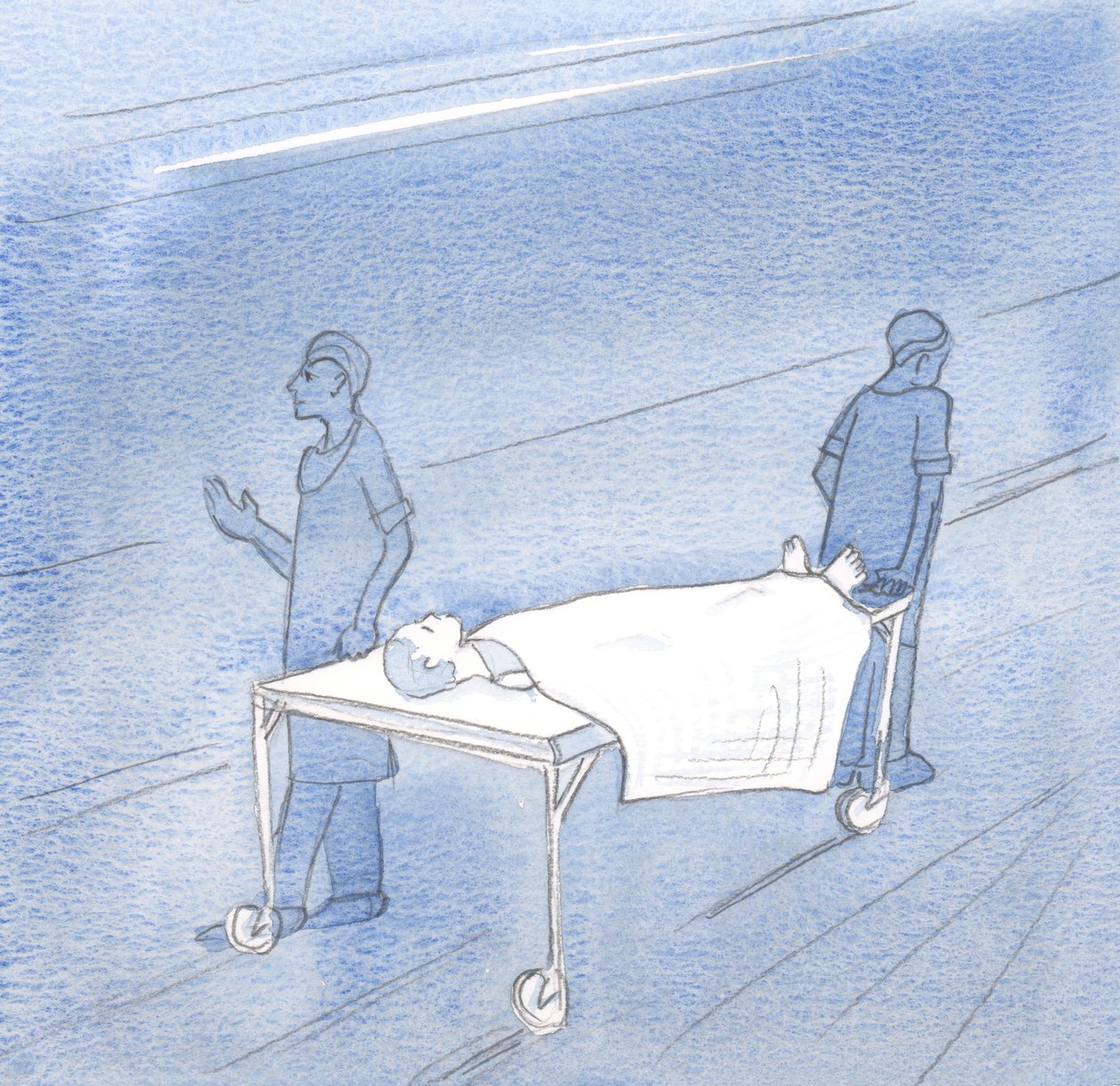 Det var en glimt av sann frihet, att man kunde vara svag och dåligt klädd, men ändå nöjd med att acceptera Kristi vilja, 2000 (w/c på papper) av Elizabeth Wang