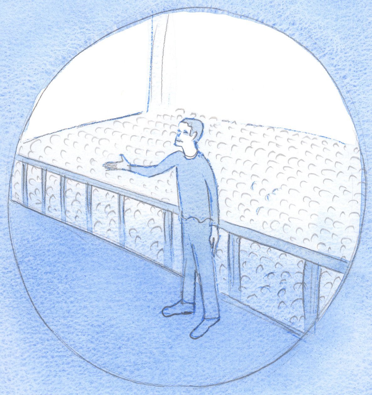 Precis som en fabriksarbetare talar väl för sina medarbetare, så går Kristus, som är sann människa, effektivt i förbön för oss, Hans släktingar, 2002 (w/c på papper) av Elizabeth Wang