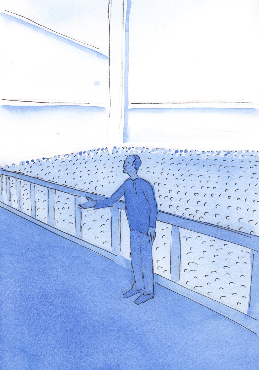 Precis som en fabriksarbetare talar väl för sina medarbetare, så går Kristus, som är sann människa, effektivt i förbön för oss, Hans släktingar, 2002 (w/c på papper) av Elizabeth Wang