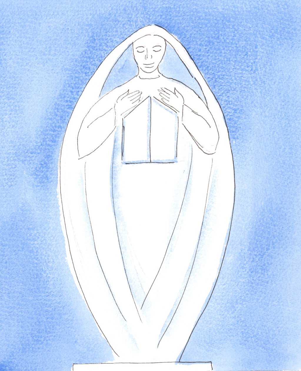 Mary, the First Tabernacle: Herren förklarade att hans mor Maria var det första "tabernaklet", eftersom hon bar Kristus inom sig, 2004 (akvarell på papper) av Elizabeth Wang