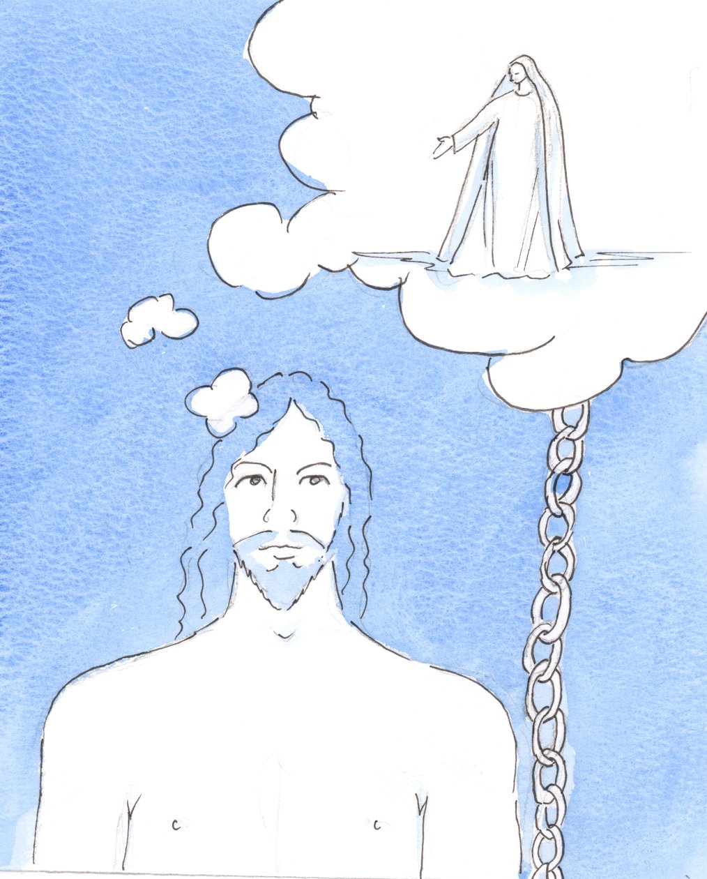 Ingen var närmare Jesus än hans heliga moder Maria, den välsignade jungfrun, 2003 (w/c på papper) av Elizabeth Wang