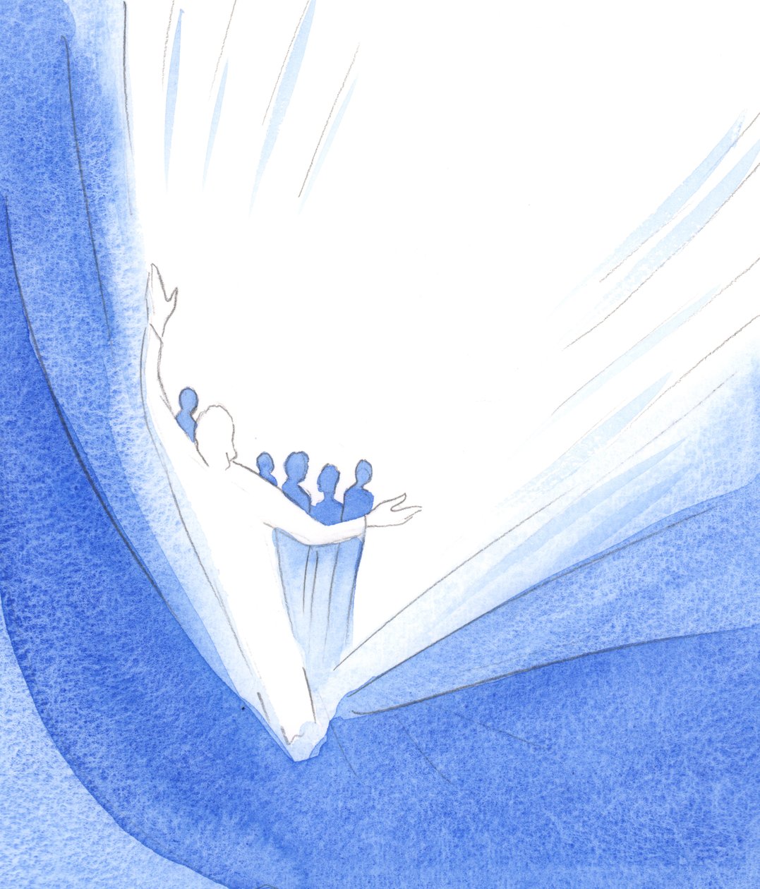 En som står Kristi hjärta nära erbjuder Kristi pris till Fadern som om det vore hans eget. Den lovsången är värdig Gud, 2001 (w/c på papper) av Elizabeth Wang