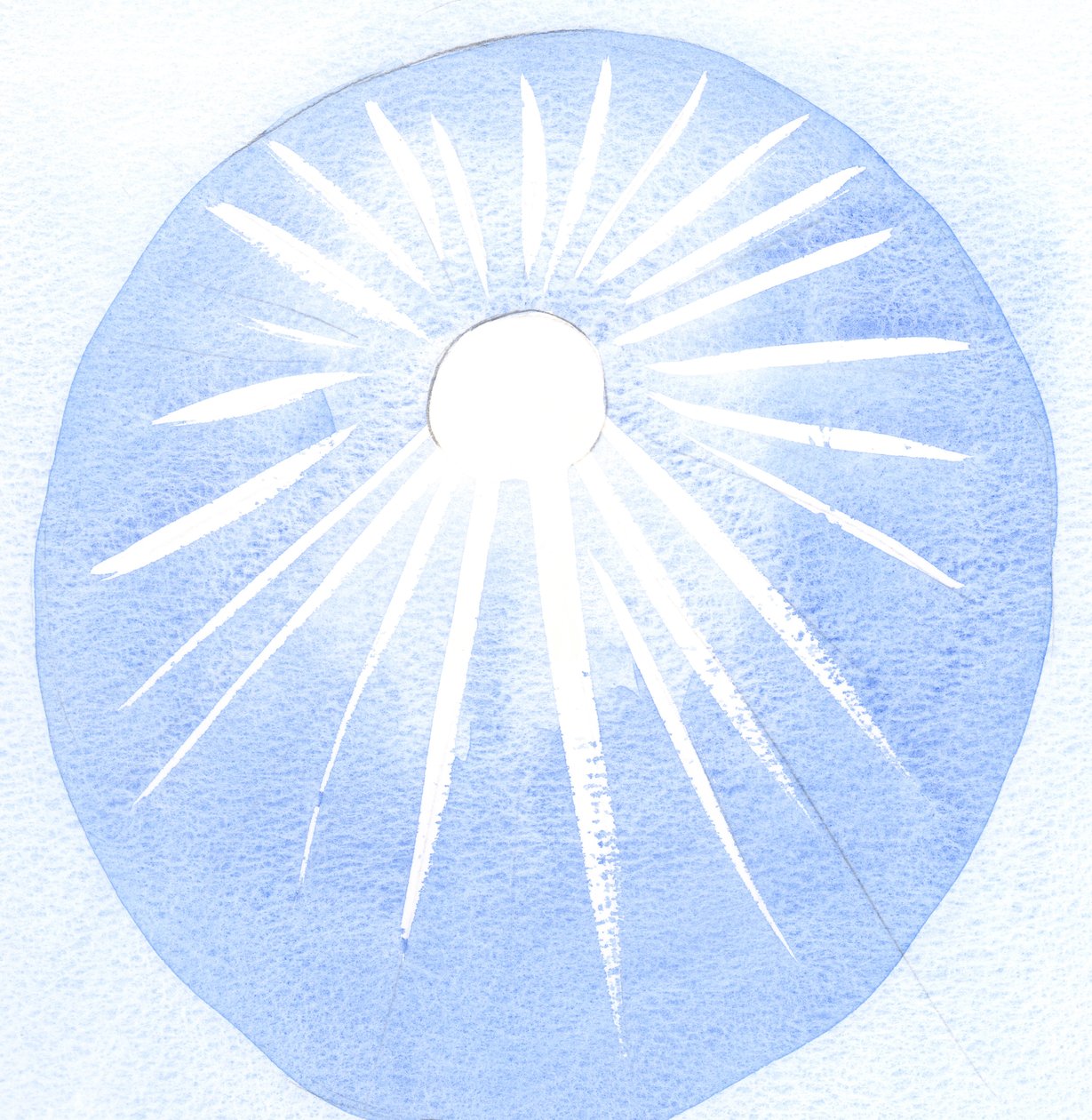 Den som är tacksam för solen är tacksam för dess värme och ljus, så den som älskar Gud borde också älska Guds vilja., 2001 (w/c på papper) av Elizabeth Wang