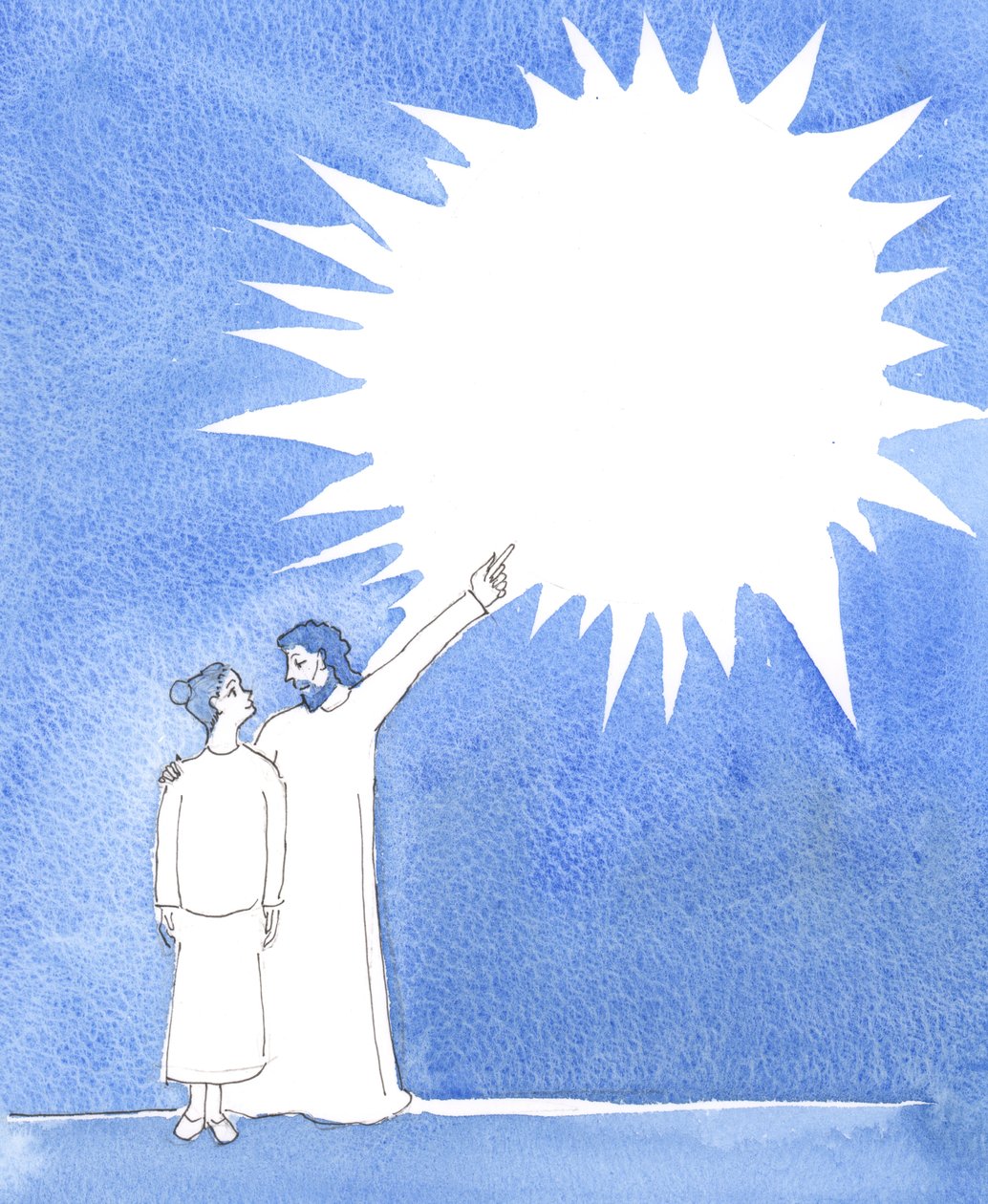 Bara i himlen, förklarade Kristus, är alla perfekta, 2004 (w/c på papper) av Elizabeth Wang