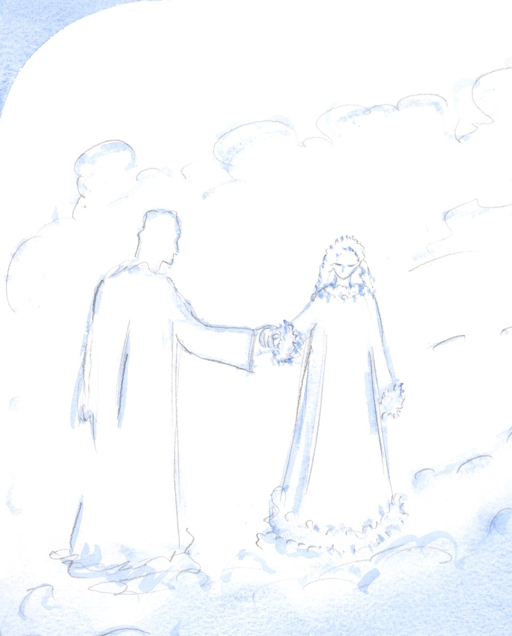 Snö, förklarade Kristus, är en bra symbol för den strålande renheten hos hans obefläckade mor, som han så älskar, 2002 (w/c på papper) av Elizabeth Wang