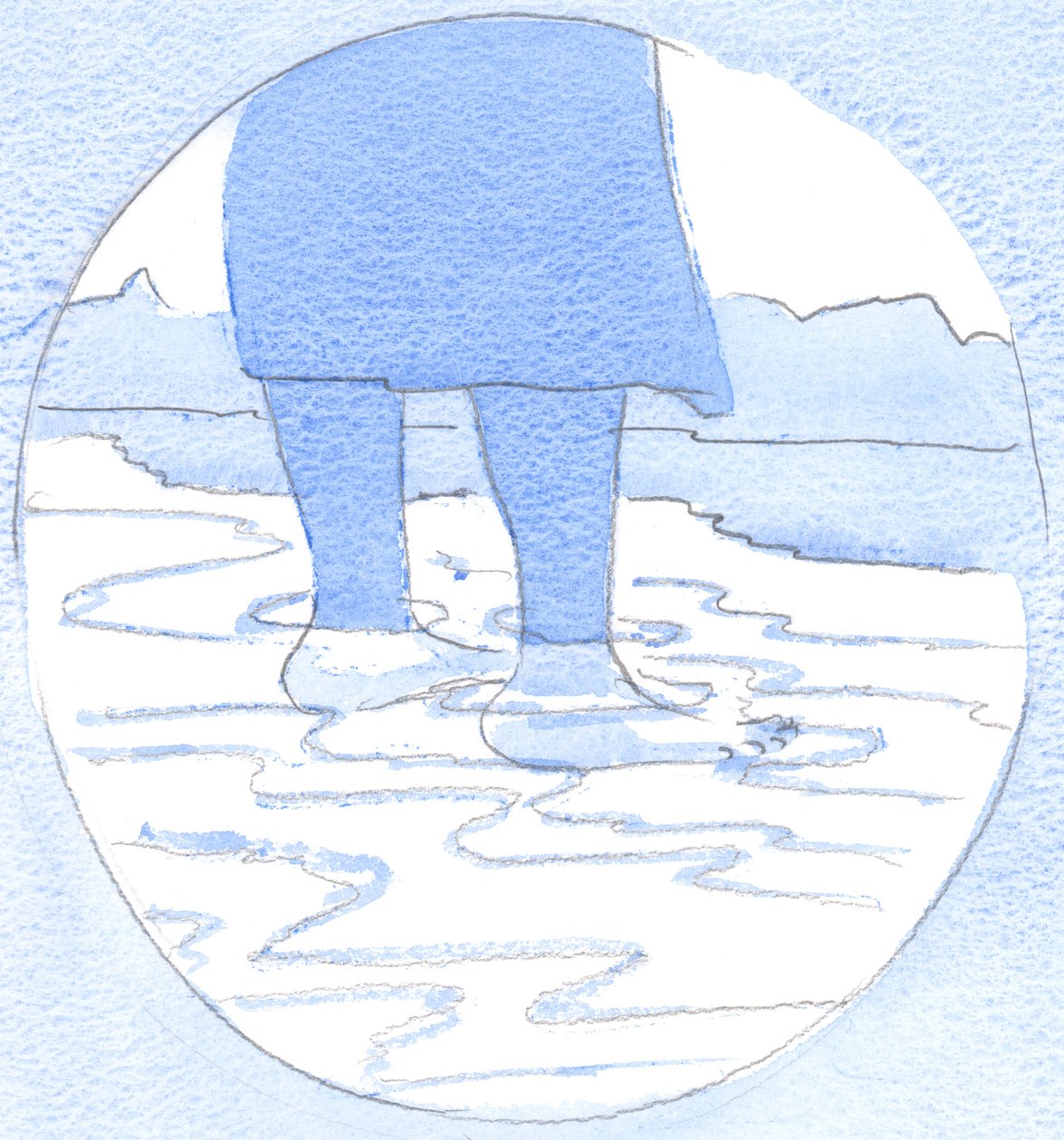 Någon som har dykt upp ur syndighetens ocean behöver mod för att på torra land bygga ett "hem" av helighet, 2002 (w/c på papper) av Elizabeth Wang