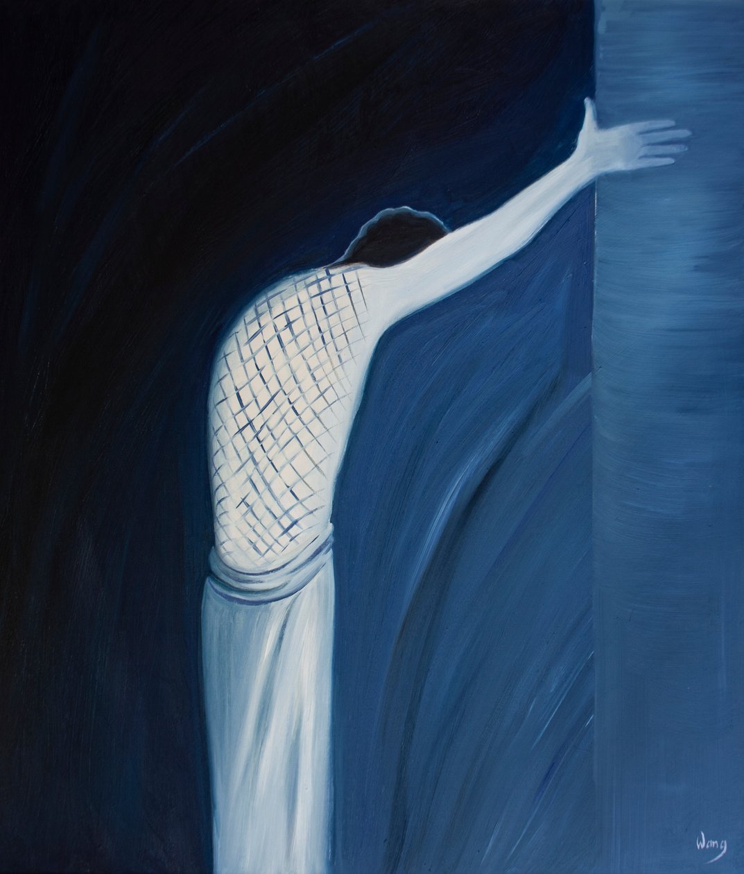 Fadern tillät sin Son att lida av syndens effekter för vår frälsnings skull, 2001 (olja ombord) av Elizabeth Wang