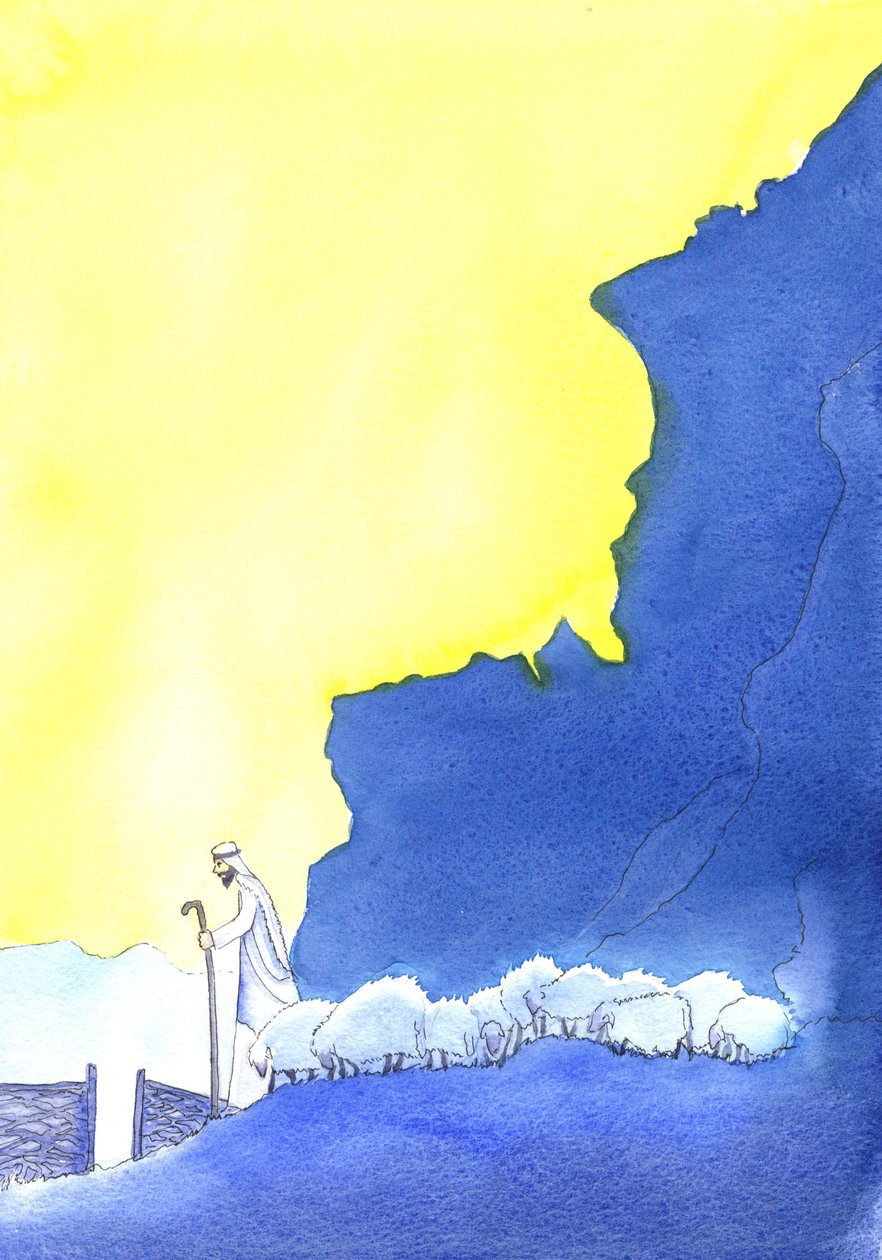 The Good Shepherd, 2001 (w/c på papper) av Elizabeth Wang
