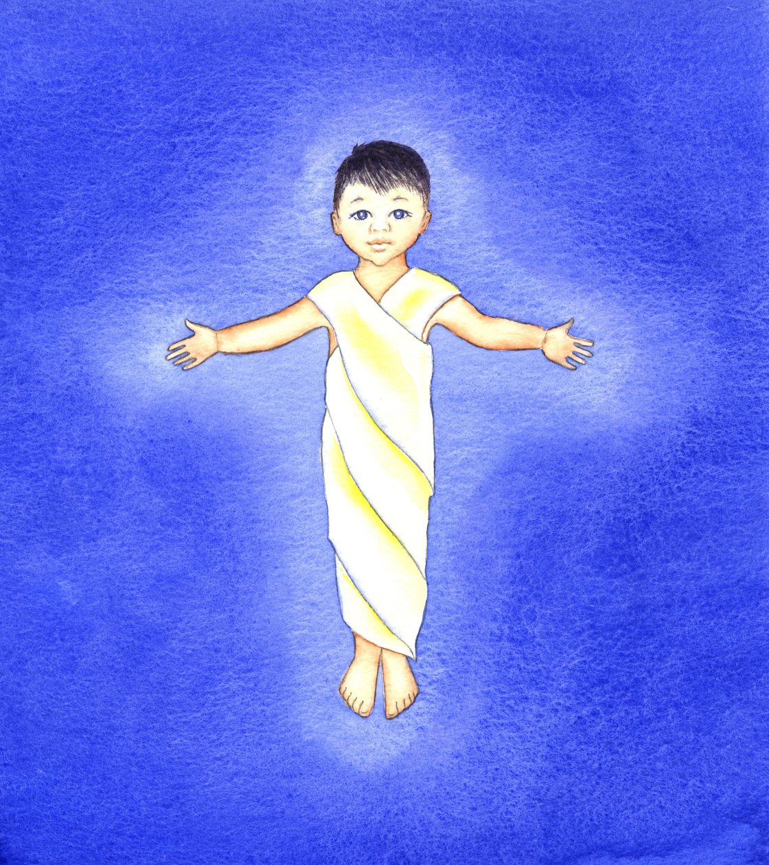 The Infant Jesus, 2001 (w/c på papper) av Elizabeth Wang