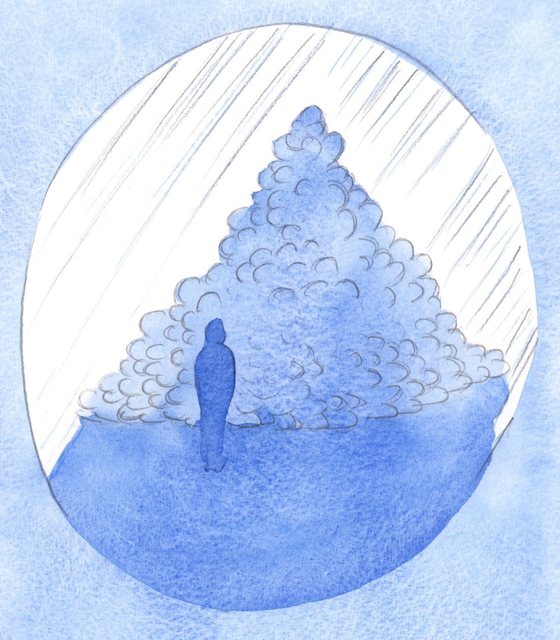 "Loss of God" som heliga själar känner orsakas av deras synder, som skymmer Guds vackra och värmande syn, 2001 (w/c på papper) av Elizabeth Wang