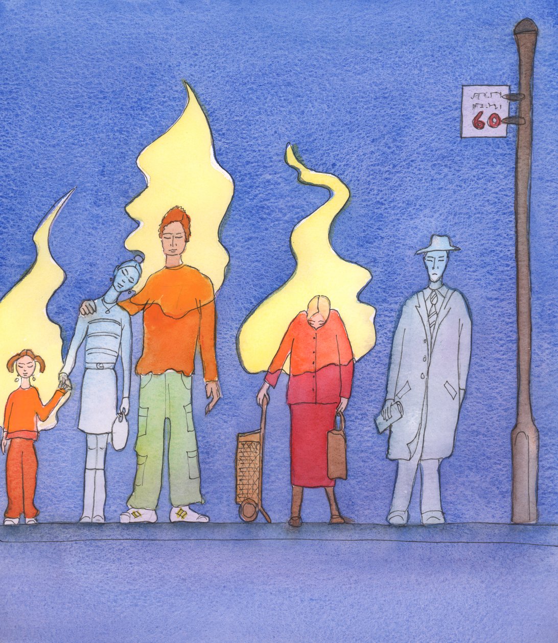 Kristi Ande bor inom dem som tar emot honom med tro och kärlek, 2002 (w/c på papper) av Elizabeth Wang